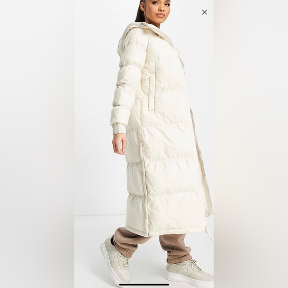 Columbia Pike Lake Long Puffer Coat in cream size L - Picture 2 of 4
